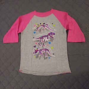 Pink and Gray Dinosaur Kids Shirt